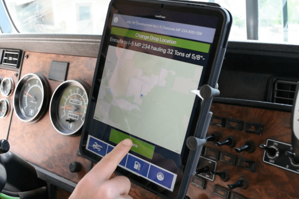 LoadTraxx Mobile App Features in Dump Truck Cab